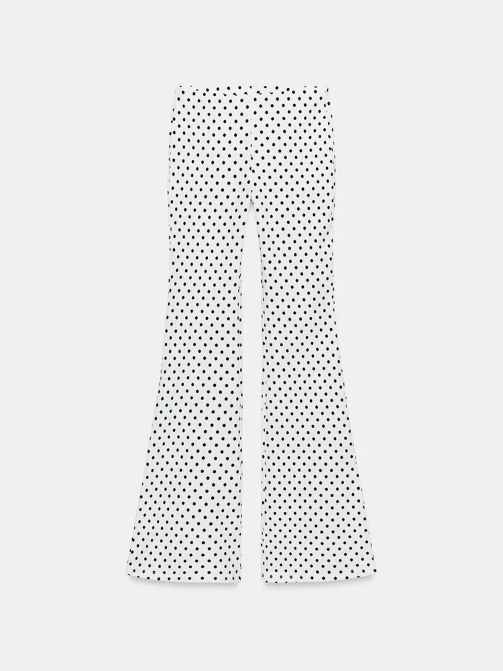 Zara flare stretch White Polka Dot Pants